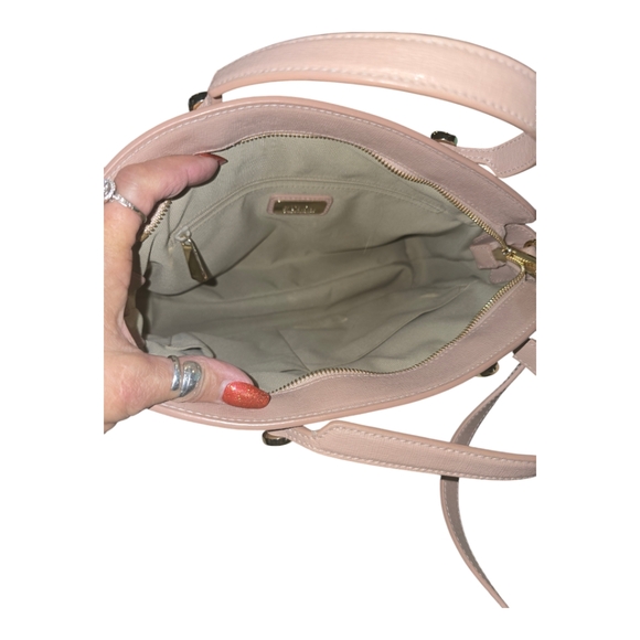 Nwot Furla Agata Saffiano Leather Italian Designer Purse dusty rose - Picture 5 of 12